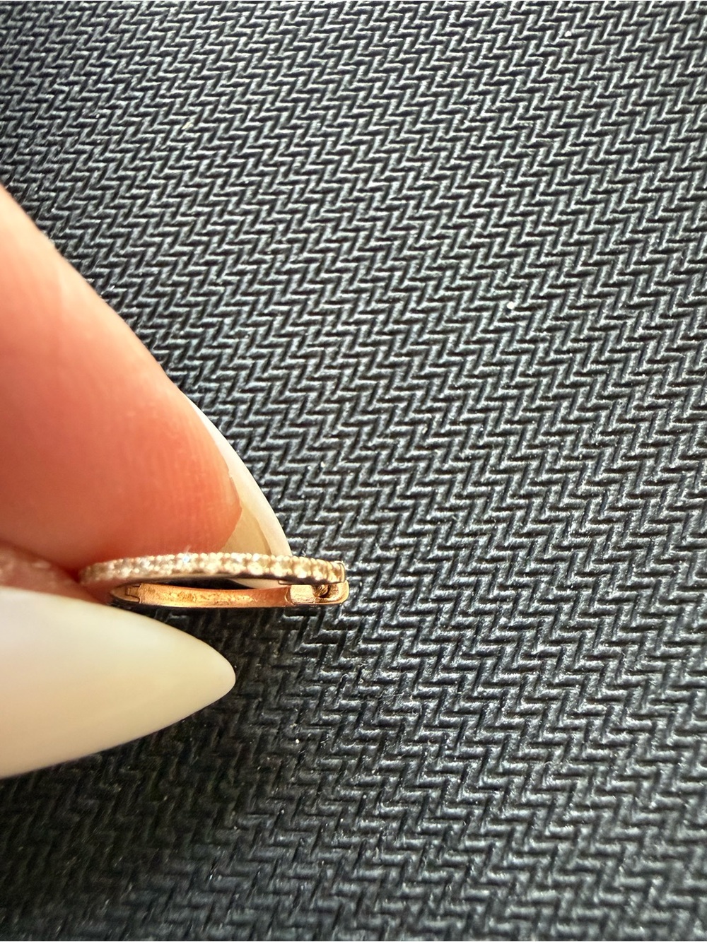 Source Unknown Rose Gold Pavé Huggie Hoop Earring